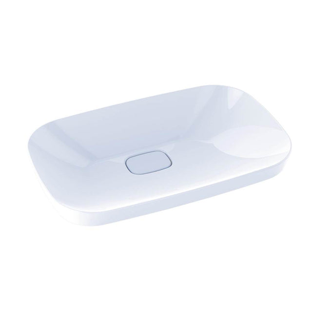 TOTO - Toto Neorest Kiwami Rectangular Semi-Recessed Fireclay Vessel Bathroom Sink With Cefiontect, Cotton White - Cotton White