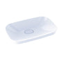 TOTO - Toto Neorest Kiwami Rectangular Semi-Recessed Fireclay Vessel Bathroom Sink With Cefiontect, Cotton White - Cotton White