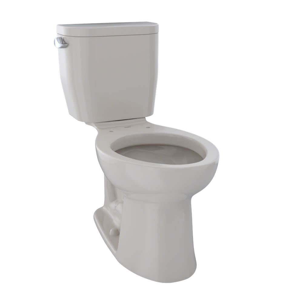 Toto EntradaE Two-Piece Elongated 1.28 Gpf Universal Height Toilet, Cotton White