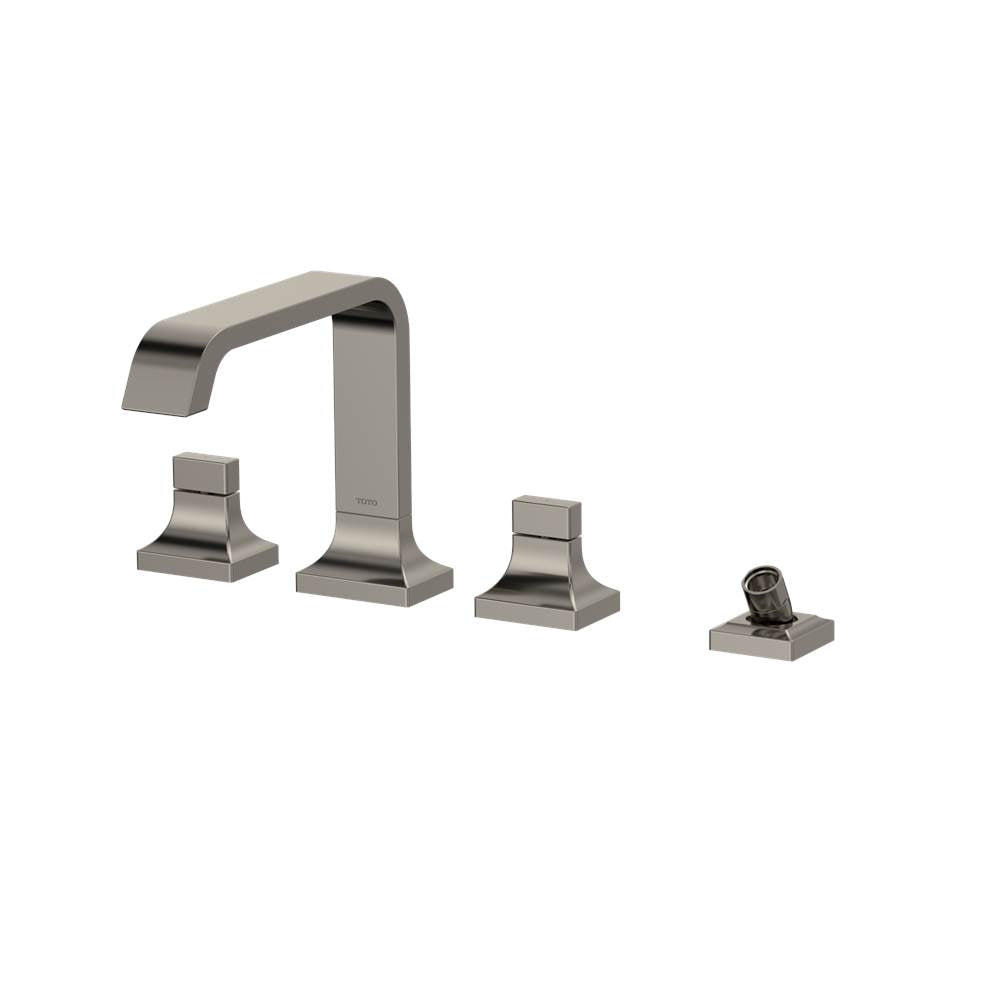 Toto Gc Two-Handle Deck-Mount Roman Tub Filler Trim With Handshower, Brushed Nickel