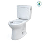 TOTO - Toto Drake Two-Piece Elongated 1.28 Gpf Tornado Flush Toilet With Cefiontect And Right-Hand Trip Lever, Cotton White - Cotton White