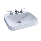 TOTO - Toto ArvinaE Rectangular 20'' Vessel Bathroom Sink With Cefiontect For 4 Inch Center Faucets, Cotton White - Cotton White