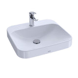 TOTO - Toto ArvinaE Rectangular 20'' Vessel Bathroom Sink With Cefiontect For Single Hole Faucets, Cotton White - Cotton White