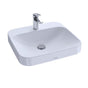 TOTO - Toto ArvinaE Rectangular 20'' Vessel Bathroom Sink With Cefiontect For Single Hole Faucets, Cotton White - Cotton White