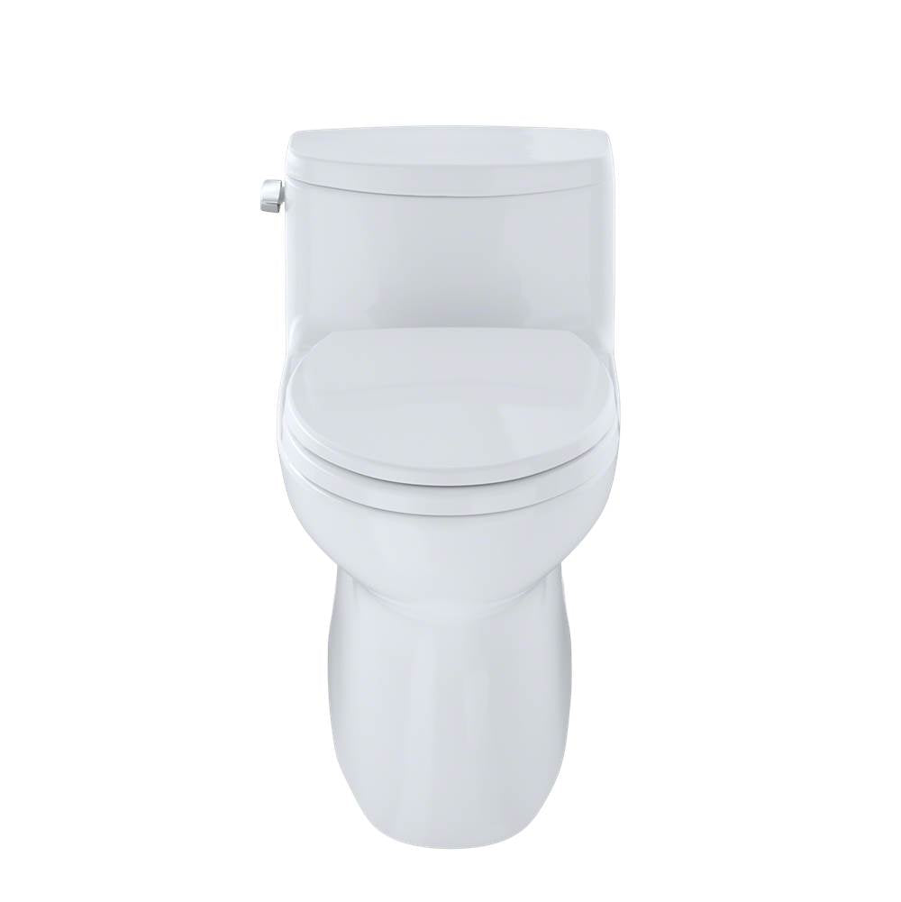 TOTO Carolina II One-Piece Elongated 1.28 GPF Universal Height Skirted Toilet with CeFiONtectE, Cotton White