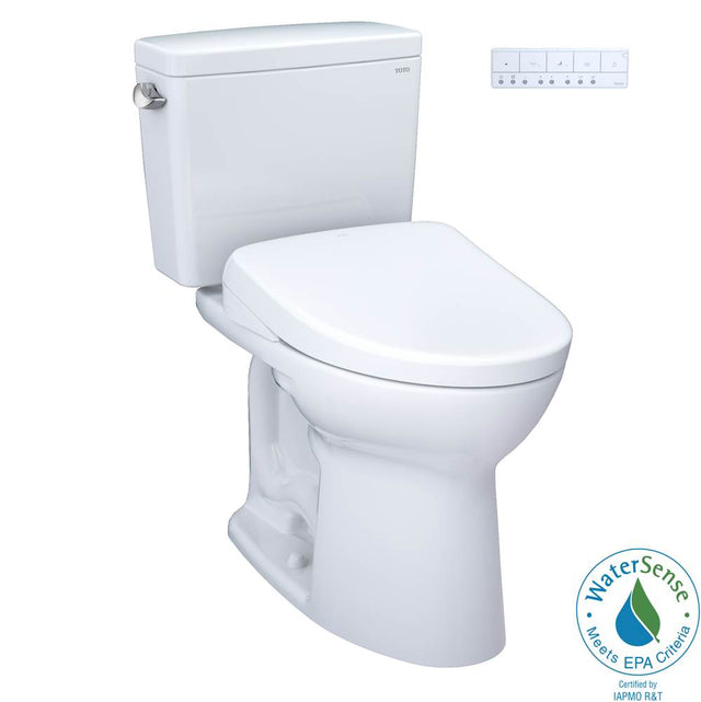 TOTO - TOTO Drake WASHLET plus Two-Piece Elongated 1.28 GPF Universal Height TORNADO FLUSH Toilet and S7A Contemporary Bidet Seat with Auto Flush, Cotton White - MW7764736CEFGANo.01 - Cotton White