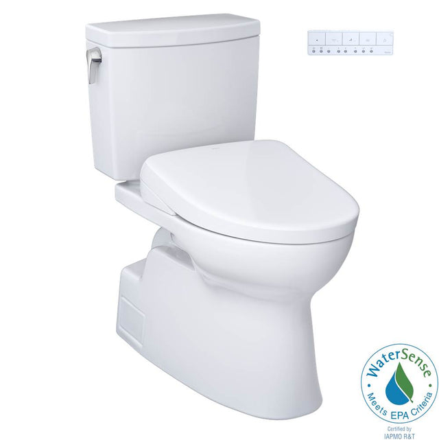 TOTO - TOTO WASHLET plus Vespin II 1G Two-Piece Elongated 1.0 GPF Toilet and WASHLET plus S7 Contemporary Bidet Seat, Cotton White - MW4744726CUFGNo.01 - Cotton White