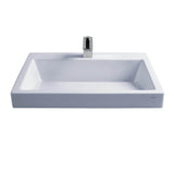 TOTO - Toto Kiwami Renesse Design I Rectangular Fireclay Vessel Bathroom Sink With Cefiontect For Single Hole Faucets, Cotton White - Cotton White
