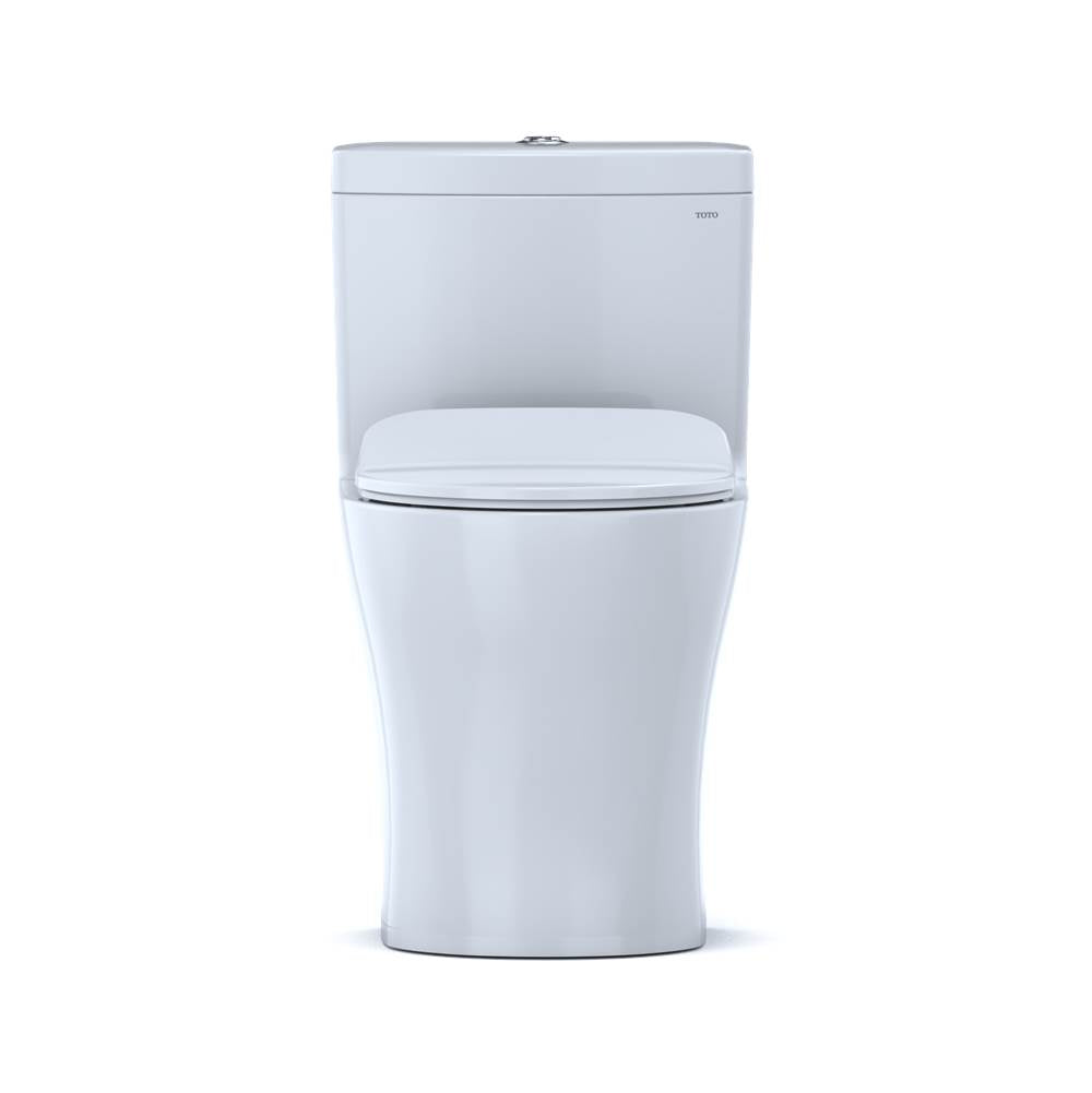 TOTO Aquia IV One-Piece Elongated Dual Flush 1.28 and 0.8 GPF Universal Height, WASHLET+ Ready Toilet with CEFIONTECT, Cotton White