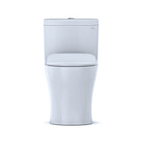 TOTO Aquia IV One-Piece Elongated Dual Flush 1.28 and 0.8 GPF Universal Height, WASHLET+ Ready Toilet with CEFIONTECT, Cotton White