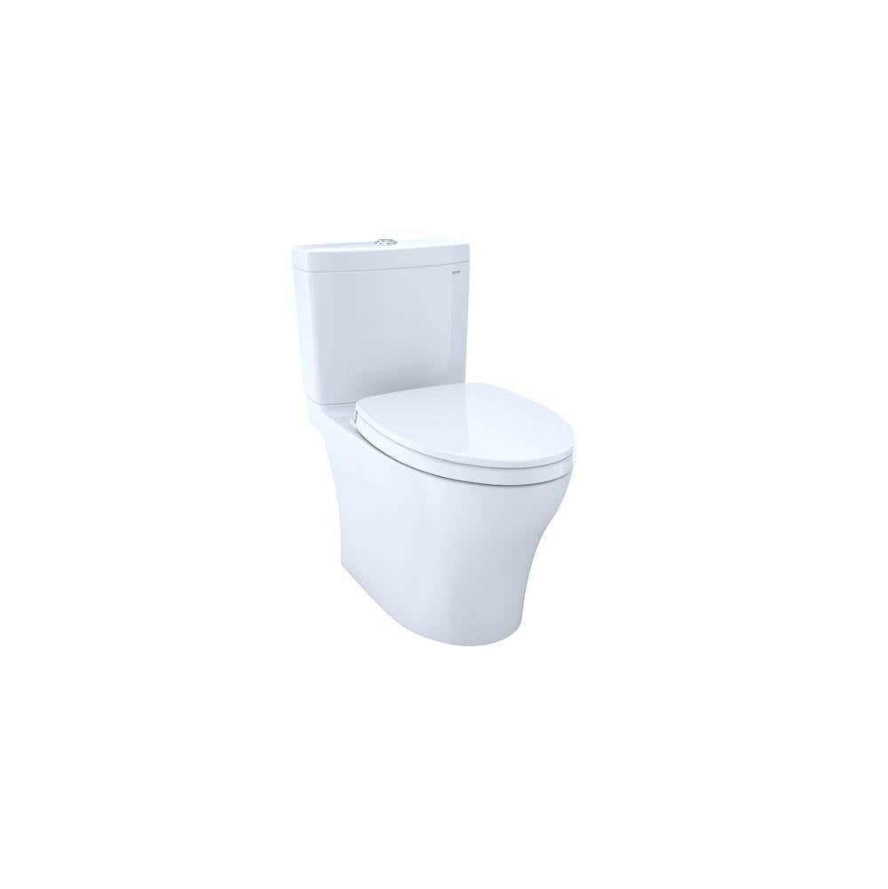 TOTO - TOTO Aquia IV Two-Piece Elongated Dual Flush 1.28 and 0.9 GPF Universal Height Toilet with CEFIONTECT, WASHLET+ Ready, Colonial White - Colonial White