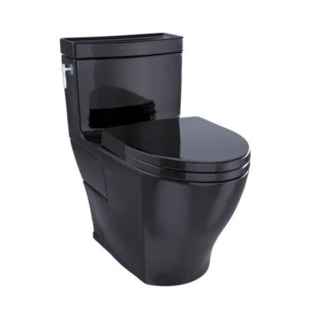 TOTO - TOTO Aimes WASHLET+ One-Piece Elongated 1.28 GPF Universal Height Skirted Toilet, Ebony - Ebony