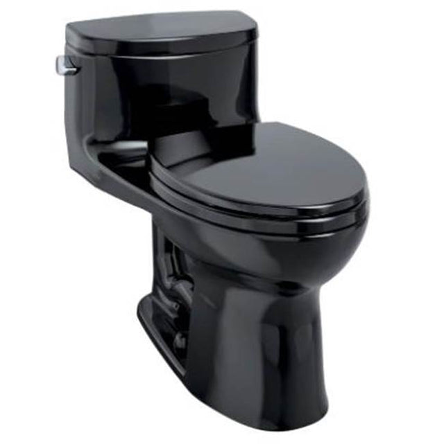 TOTO - TOTO Supreme II One-Piece Elongated 1.28 GPF Universal Height Toilet with SS124 SoftClose Seat, WASHLET+ Ready, Ebony - Ebony