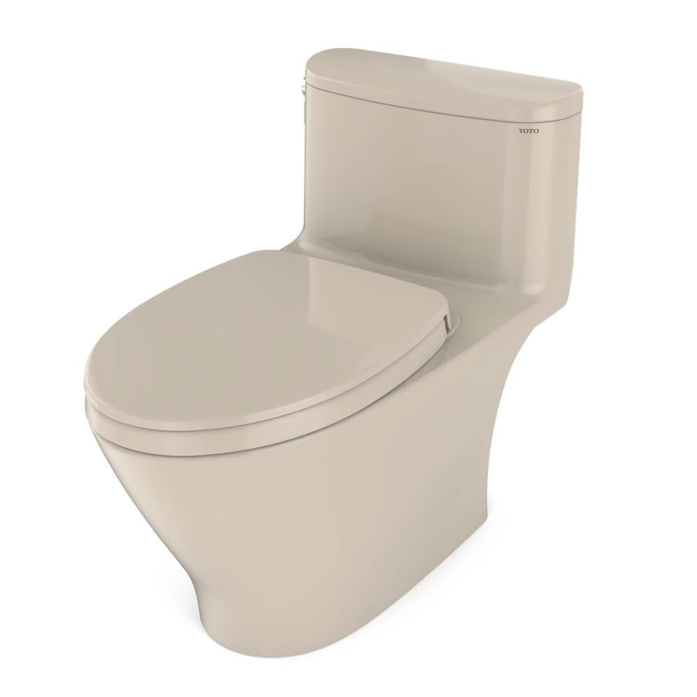 TOTO Nexus 1G One-Piece Elongated 1.0 GPF Universal Height Toilet with CEFIONTECT and SS124 SoftClose Seat, WASHLET+ Ready, Cotton White