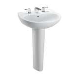TOTO - Toto Prominence Oval Basin Pedestal Bathroom Sink With Cefiontect For 4 Inch Center Faucets, Cotton White - Cotton White