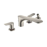 TOTO - Toto Go Two-Handle Deck-Mount Roman Tub Filler Trim With Handshower, Brushed Nickel - Brushed Nickel
