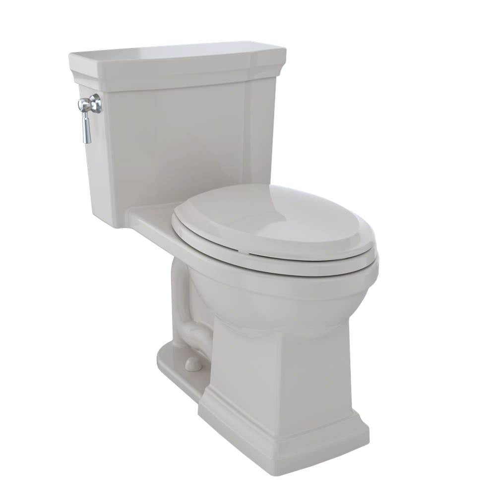 TOTO Promenade II One-Piece Elongated 1.28 GPF Universal Height Toilet with CEFIONTECT, Cotton White