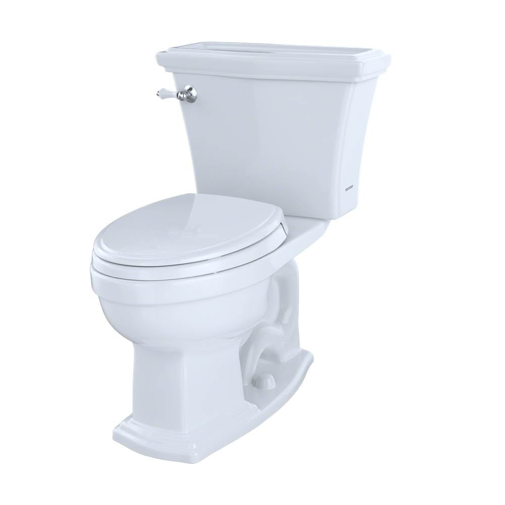 Toto Eco Clayton Two-Piece Elongated 1.28 Gpf Universal Height Toilet, Cotton White