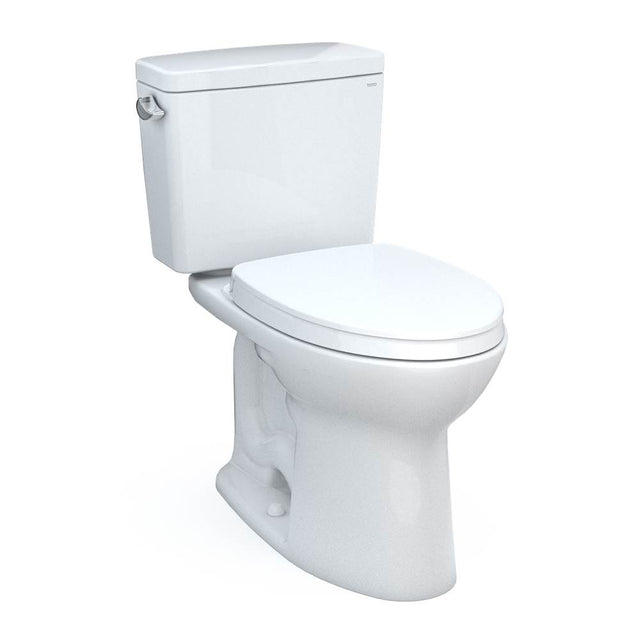TOTO - TOTO Drake Two-Piece Elongated 1.6 GPF Universal Height TORNADO FLUSH Toilet with CEFIONTECT and SoftClose Seat, WASHLET+ Ready, Cotton White - Cotton White