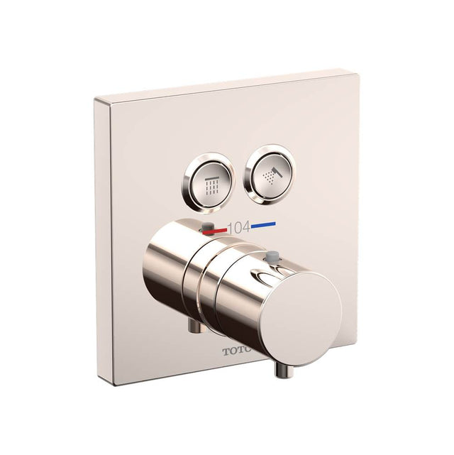 TOTO - Toto Square Thermostatic Mixing Valve With 2-Function Shower Trim, Polished Nickel - Polished Nickel