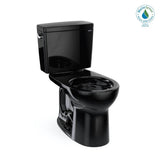 TOTO - Toto Drake Two-Piece Round 1.28 Gpf Universal Height Tornado Flush Toilet With Cefiontect, Ebony - Ebony