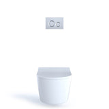 Toto Rp Wall-Hung Contemporary D-Shape Dual Flush 1.28 And 0.9 Gpf Toilet With Cefiontect, Cotton White