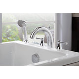 Toto SilasE Two-Handle Deck-Mount Roman Tub Filler Trim With Handshower, Polished Chrome