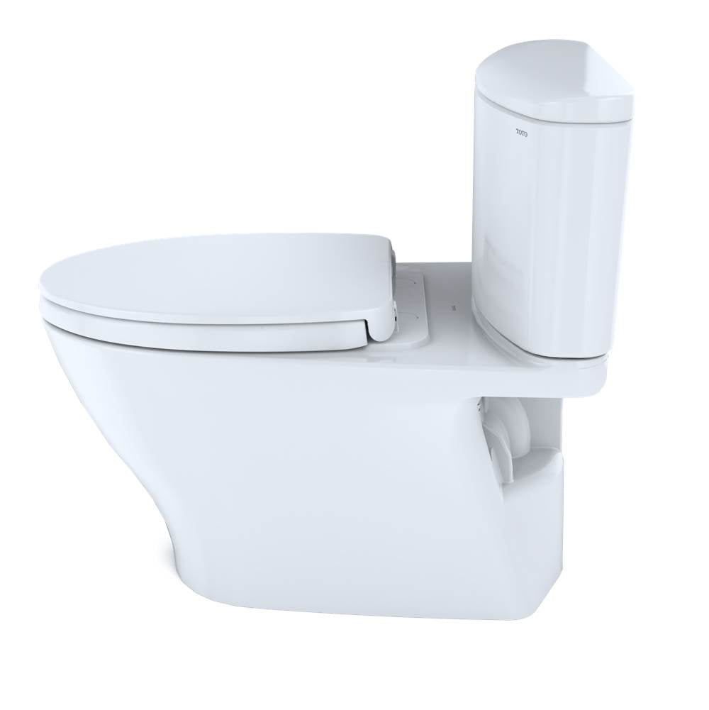 TOTO Nexus Two-Piece Elongated 1.28 GPF Universal Height Toilet with CEFIONTECT and SS124 SoftClose Seat, WASHLET+ Ready, Cotton White
