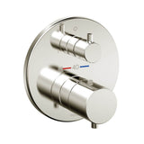 TOTO - Toto Round Thermostatic Mixing Valve With Two-Way Diverter Shower Trim, Brushed Nickel - Brushed Nickel