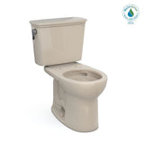 TOTO - Toto Drake Transitional Two-Piece Round 1.28 Gpf Universal Height Tornado Flush Toilet With Cefiontect, Bone - Bone