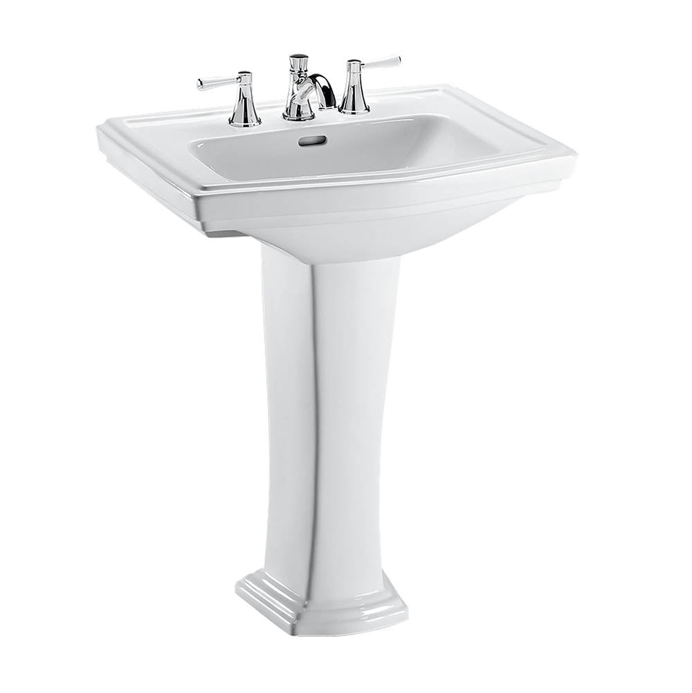 TOTO - Toto Clayton Rectangular Pedestal Bathroom Sink For 8 Inch Center Faucets, Cotton White - Cotton White