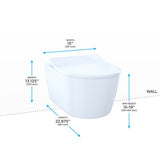 Toto Rp Wall-Hung Contemporary D-Shape Dual Flush 1.28 And 0.9 Gpf Toilet With Cefiontect, Cotton White