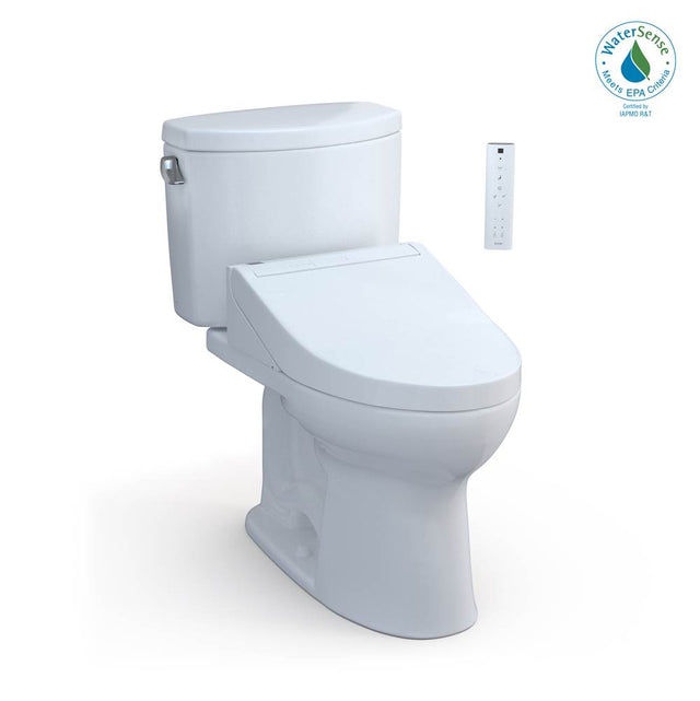 TOTO - Toto Washlet+  Drake II Two-Piece Elongated 1.28 Gpf Toilet And Washlet+ C5 Bidet Seat, Cotton White - Cotton White