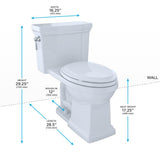 TOTO Promenade II 1G One-Piece Elongated 1.0 GPF Universal Height Toilet, Ebony