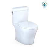 TOTO - TOTO Aquia IV Cube Two-Piece Elongated Dual Flush 1.28 and 0.9 GPF Universal Height Toilet with CEFIONTECT, WASHLET+ Ready, Cotton White - Cotton White
