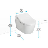 Toto Washlet+ Rp Wall-Hung D-Shape Toilet With Rx Bidet Seat And Duofit In-Wall 1.28 And 0.9 Gpf Dual-Flush Tank System, Matte Silver