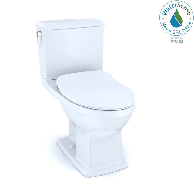 TOTO - TOTO Connelly Two-Piece Elongated Dual Flush 1.28 and 0.9 GPF Toilet with CEFIONTECT, WASHLET+ Ready, Cotton White - Cotton White