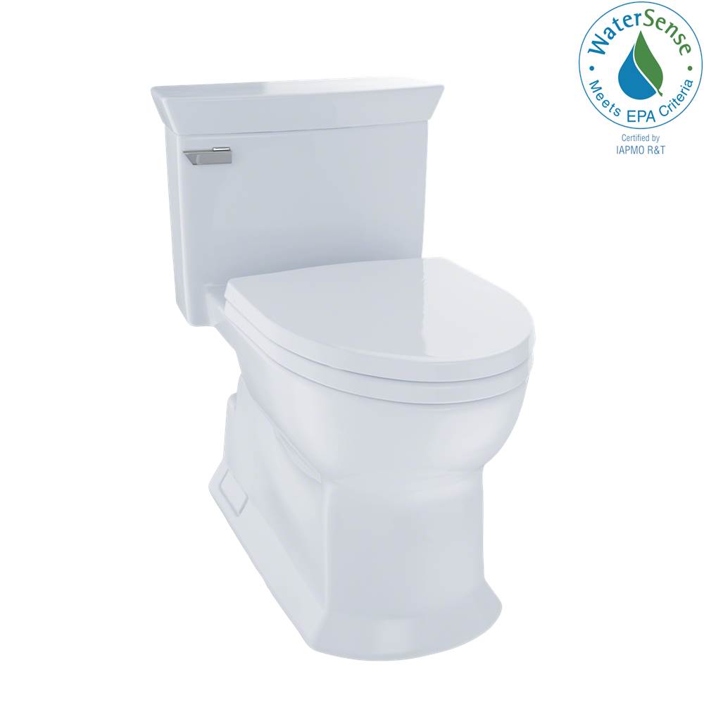 TOTO - TOTO Eco Soir1/2e One Piece Elongated 1.28 GPF Universal Height Skirted Toilet with CEFIONTECT, Cotton White - Cotton White