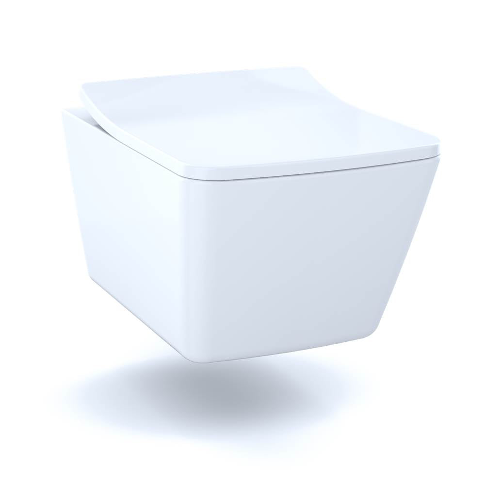 TOTO - Toto Sp Wall-Hung Contemporary Square-Shape Dual Flush 1.28 And 0.9 Gpf Toilet With Cefiontect - Cotton White
