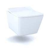 TOTO - Toto Sp Wall-Hung Contemporary Square-Shape Dual Flush 1.28 And 0.9 Gpf Toilet With Cefiontect - Cotton White