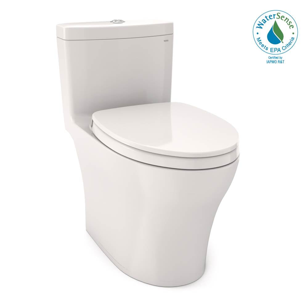 TOTO - TOTO Aquia IV One-Piece Elongated Dual Flush 1.28 and 0.9 GPF Universal Height, WASHLET+ Ready Toilet with CEFIONTECT, Colonial White - Colonial White