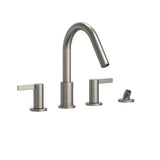 TOTO - Toto Gf Two Lever Handle Deck-Mount Roman Tub Filler Trim With Handshower, Brushed Nickel - Brushed Nickel