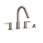 TOTO - Toto Gf Two Lever Handle Deck-Mount Roman Tub Filler Trim With Handshower, Brushed Nickel - Brushed Nickel