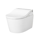 Toto Washlet+ Rp Wall-Hung D-Shape Toilet With Rw Bidet Seat And Duofit In-Wall 1.28 And 0.9 Gpf Auto Dual-Flush Tank System, Matte Silver