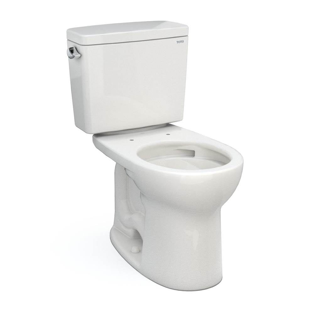 TOTO - Toto Drake Two-Piece Round 1.6 Gpf Universal Height Tornado Flush Toilet With Cefiontect, Colonial White - Colonial White