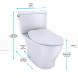 TOTO Nexus Two-Piece Elongated 1.28 GPF Universal Height Toilet with CEFIONTECT and SS234 SoftClose Seat, WASHLET+ Ready, Cotton White