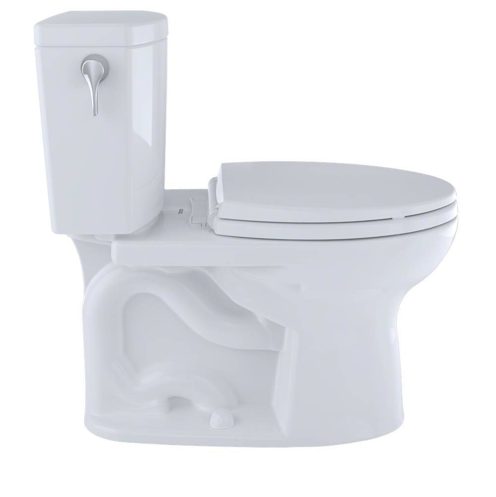 Toto Drake II 1G Two-Piece Elongated 1.0 Gpf Universal Height Toilet With Cefiontect And Right-Hand Trip Lever, Cotton White