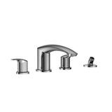 TOTO - Toto Gm Two-Handle Deck-Mount Roman Tub Filler Trim With Handshower, Polished Chrome - Polished Chrome