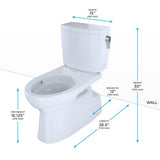Toto Vespin II 1G Two-Piece Elongated 1.0 Gpf Universal Height Skirted Toilet With Cefiontect And Right-Hand Trip Lever, Cotton White