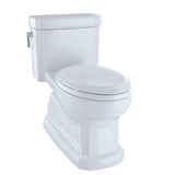 TOTO - TOTO Eco Guinevere Elongated 1.28 GPF Universal Height Skirted Toilet with CEFIONTECT and SoftClose Seat, Cotton White - Cotton White